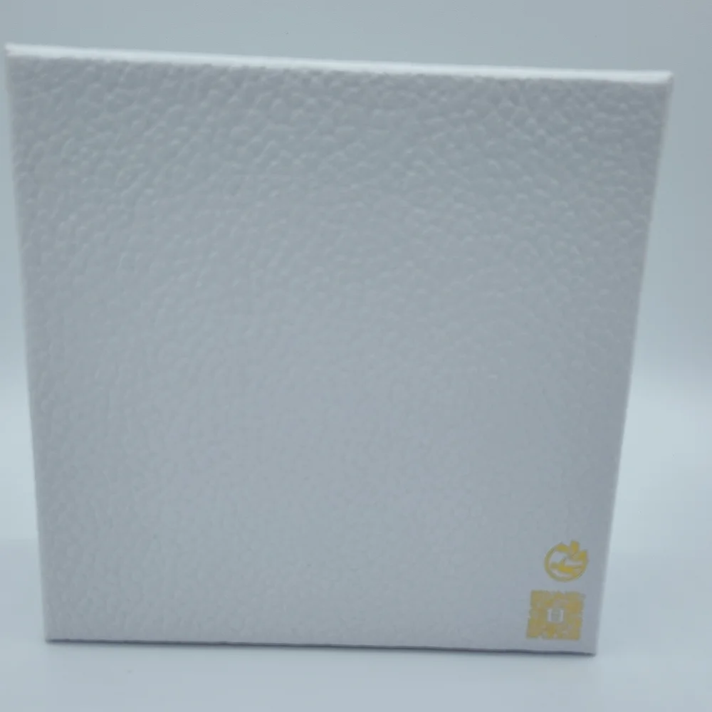 Dior Textured White Gift Box & Card Gold Logo 5x5 Hard Box Case Packaging NWOT